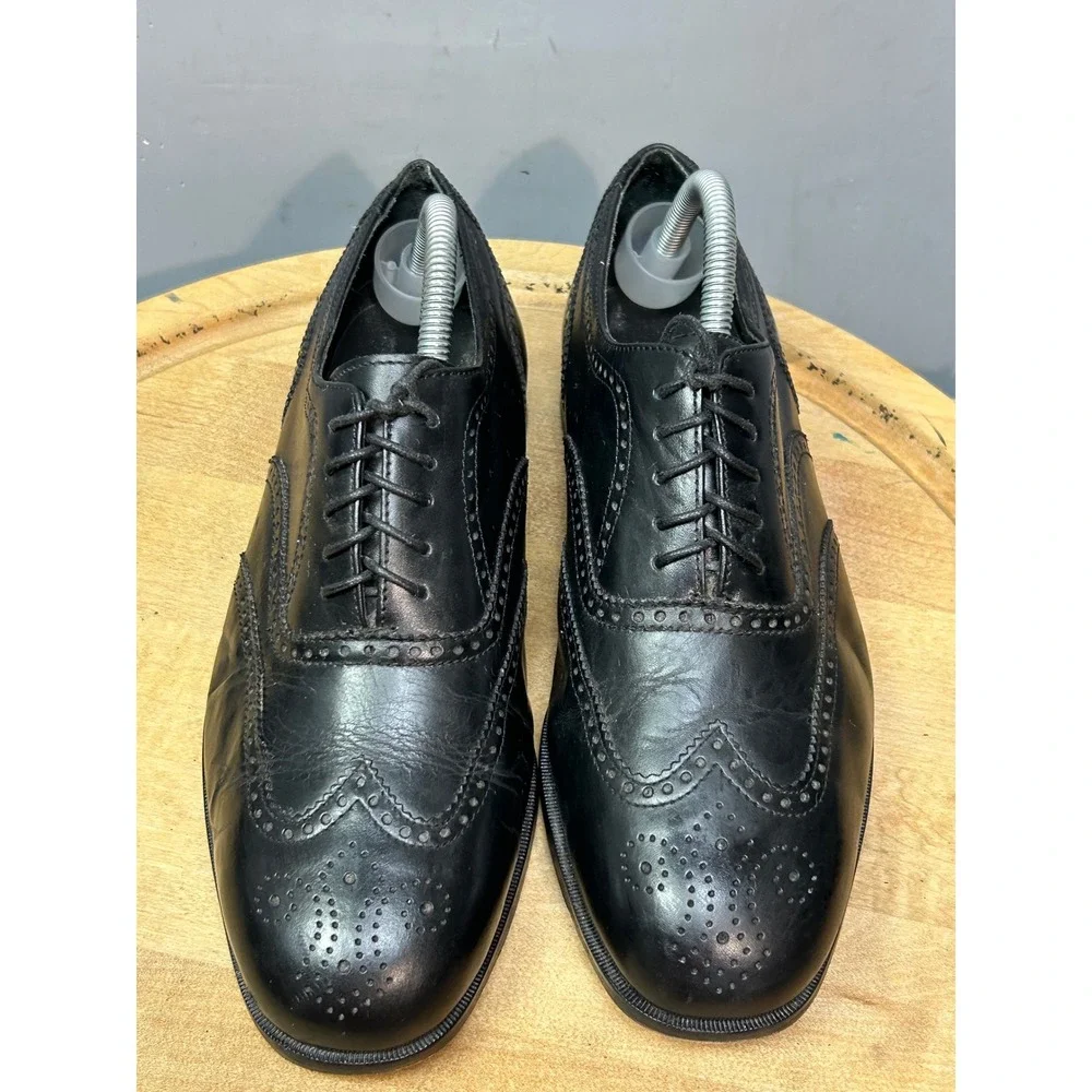 Nunn‎ Bush Dress Shoes Men 9W Black Leather Wingtip Brogue Dressflex 81195-01